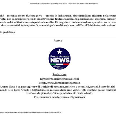 11. Forze Armate News 18.08.2020 Sarebbe Stato Un Commilitone A Uccidere David Tobini Il Para Morto Nel 2011 2